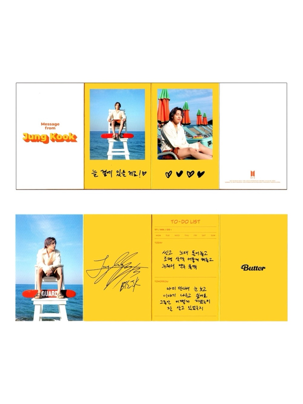 BTS BUTTER JUNGKOOK MESSAGE CARD (1PC) - BRAND NEW